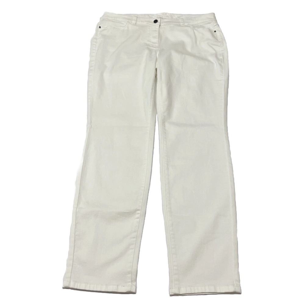 Per Se by Carlisle Sasha White Jean Pants Stretch Comfortable Womens 14 $328 NWT
